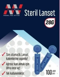 Steril Lanset 100'lü | Ultra İnce Uç, Tüm Otomatik Kalemlerle Uyumlu